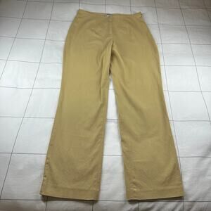 L.L. Bean Pants Women 10 Regular Tan Side Zip Straight Leg Cotton Stretch Casual